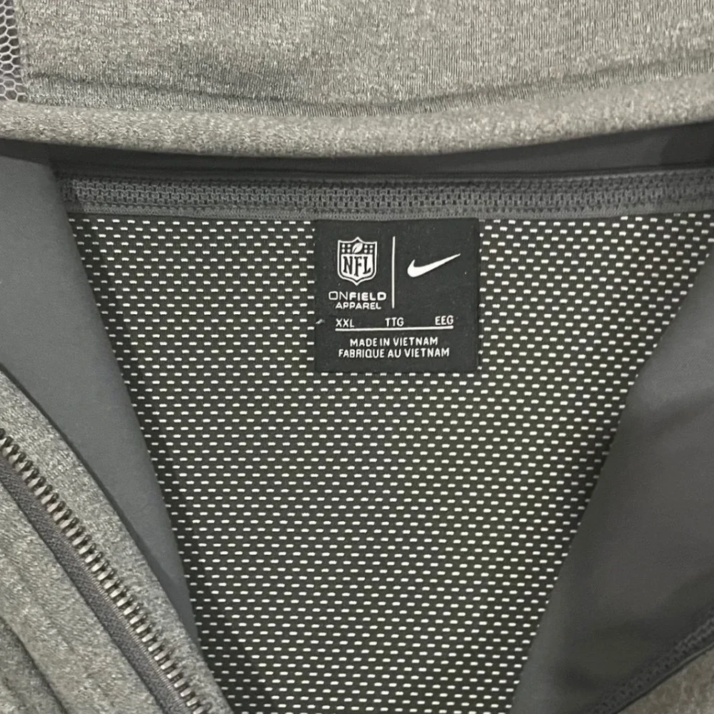 Nike NFL Dallas Cowboys Mens XXL Short Sleeve Full Zip Hoodie Gray On-Field
